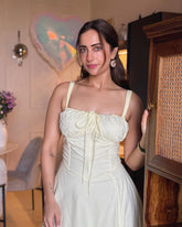 Summer Yellow Boned Corset Dress