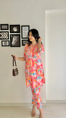 Vintage Rose Muslin Silk Co-Ord Set