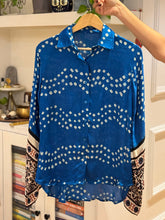 Blue Modal Satin Bandhani Rabari Shirt