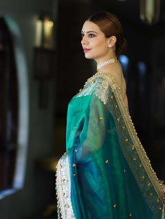 Shahi Panna Zari Woven Heritage Banarasi Saree