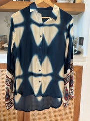 Ajrakh Shibori Modal Satin Shirt