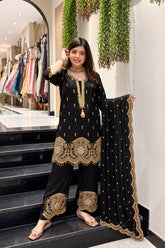 Farah Silk Embroidered Suit Set