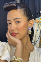 Vibrant Blue Seed Glass Earrings