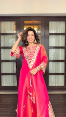 Purple Prism Tissue Dress with potli