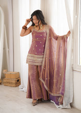 Mauve Royale Fendy Silk Sharara Set
