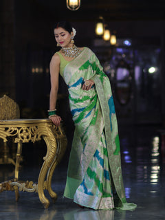 Green Mashru Silk Saree with Zari