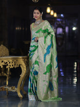 Green Mashru Silk Saree with Zari