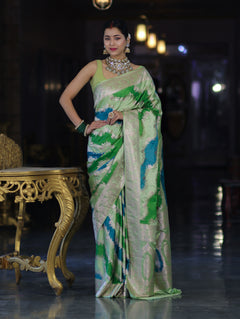 Green Mashru Silk Saree with Zari
