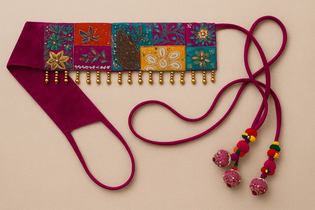 Velvet Patchwork Kamarbandh (Waistbelt)