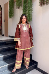 Bebo Printed Chogha Style Cord Set