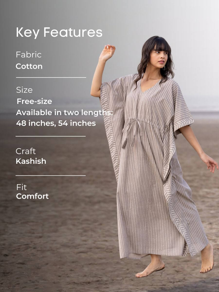 grey cotton kaftan