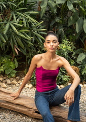 Pink corset top for women