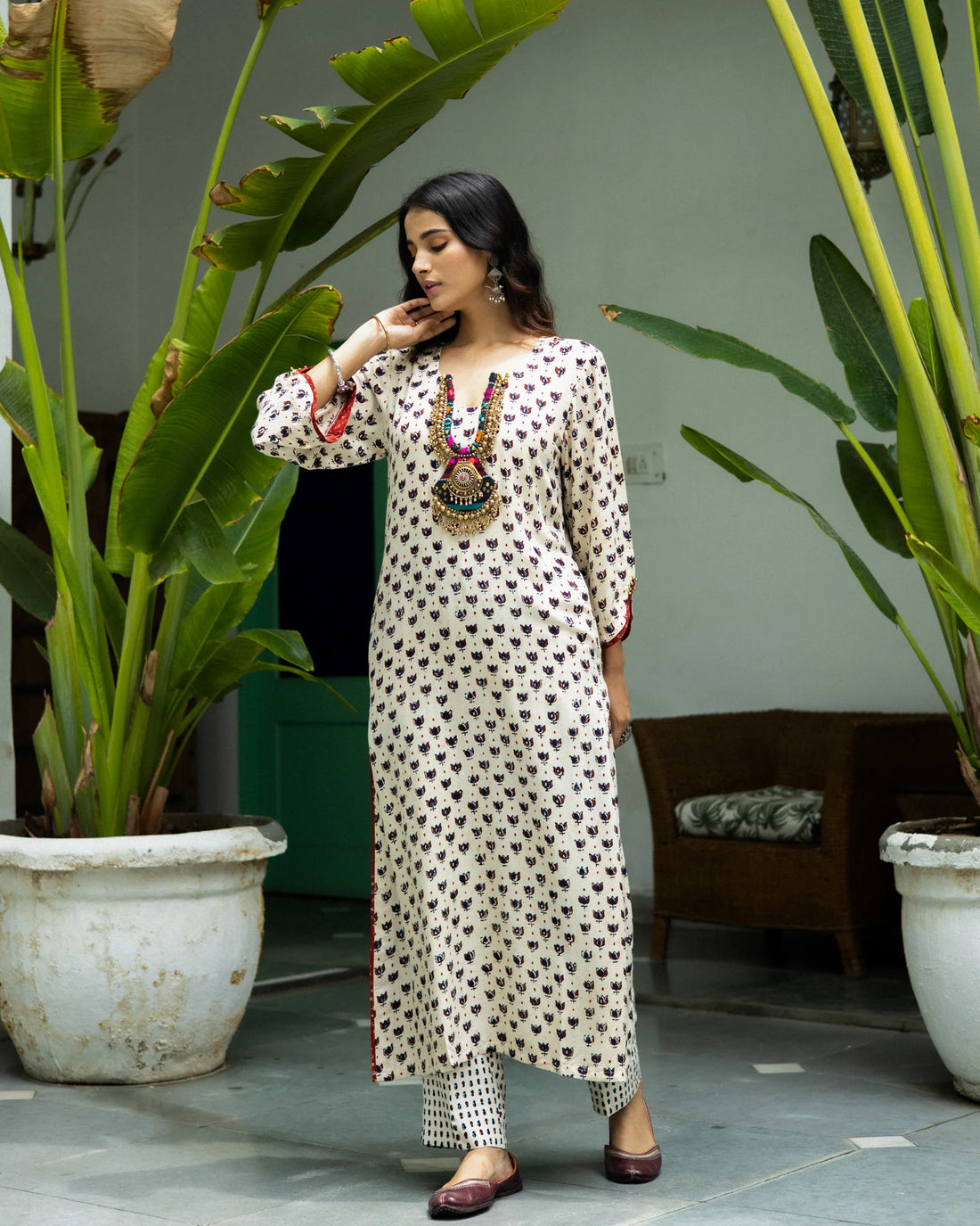 Jalaja Ajrakh Print Pure Cotton Kurta Set