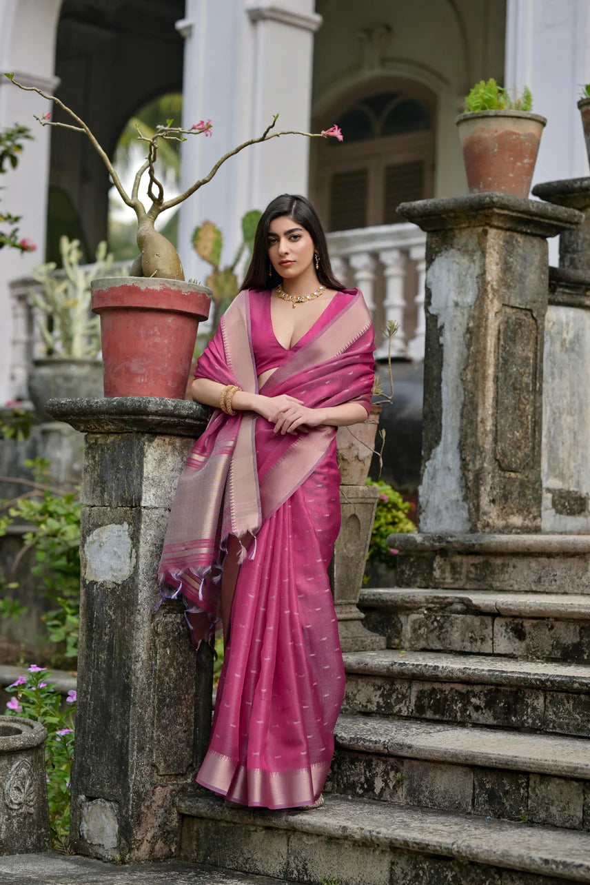 Kalakriti Cotton Silk Yellow Saree