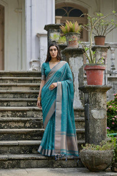 Kalakriti Cotton Silk Yellow Saree
