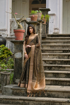 Kalakriti Cotton Silk Yellow Saree