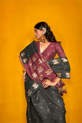 Kamal Chaap Banarasi Silk Black Saree