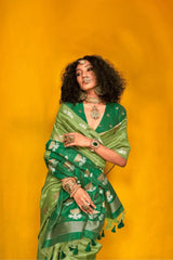 Kamal Chaap Banarasi Silk Black Saree