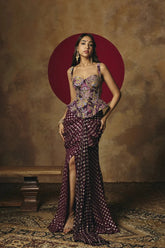 Shahi Ada Purple Embroidered Corset Top