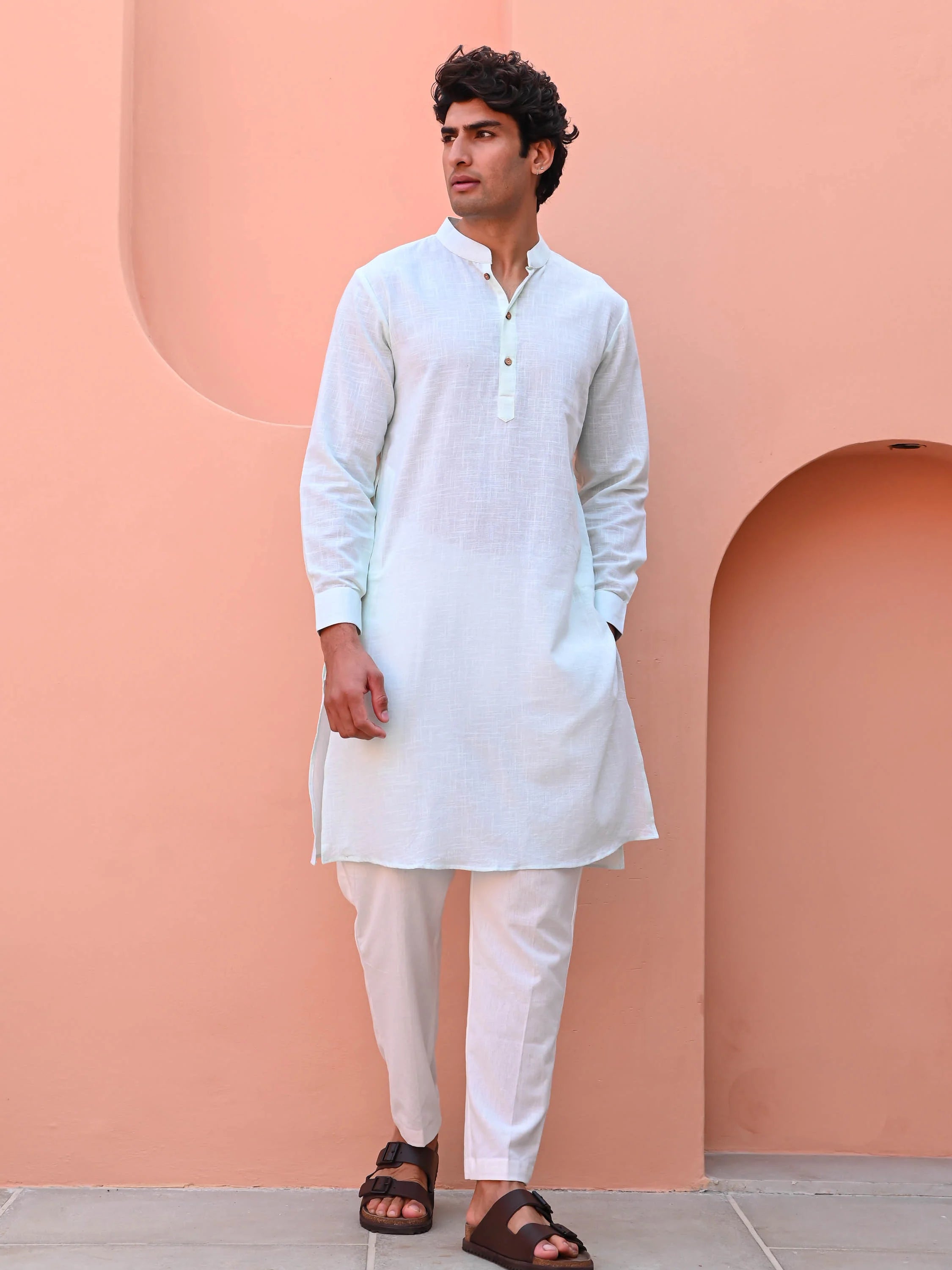 Light Mint Men Long Kurta
