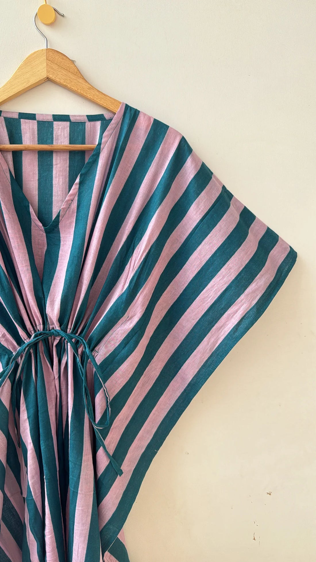 Sunset Pink Striped Long Kaftan Dress