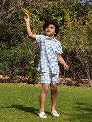 Marine Organic Cotton Block Printed Co-ord Set for Kids