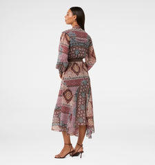 Faux leather belt dress