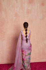 Mauve silk saree