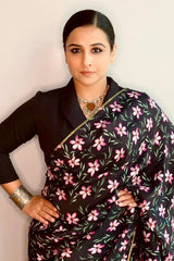 Midnight Blush Silk Saree