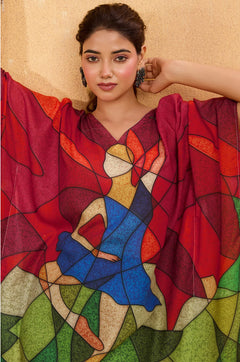 Abstract Muse Muslin Cotton Short Kaftan