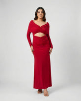 Net and Balloon Lycra Long Dress