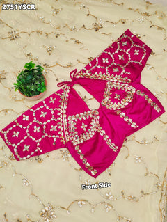 Chiffon Kaccha Gotapatti Work Party Wear Saree with Stitched Angi Blouse