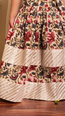 Off-White Garden Rose Lehenga Set Girls Kids