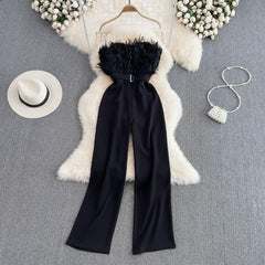 off shoulder party jumpsuit
