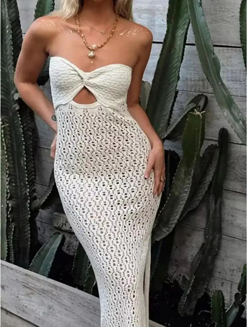 Offshoulder Crochet Dress Resortwear