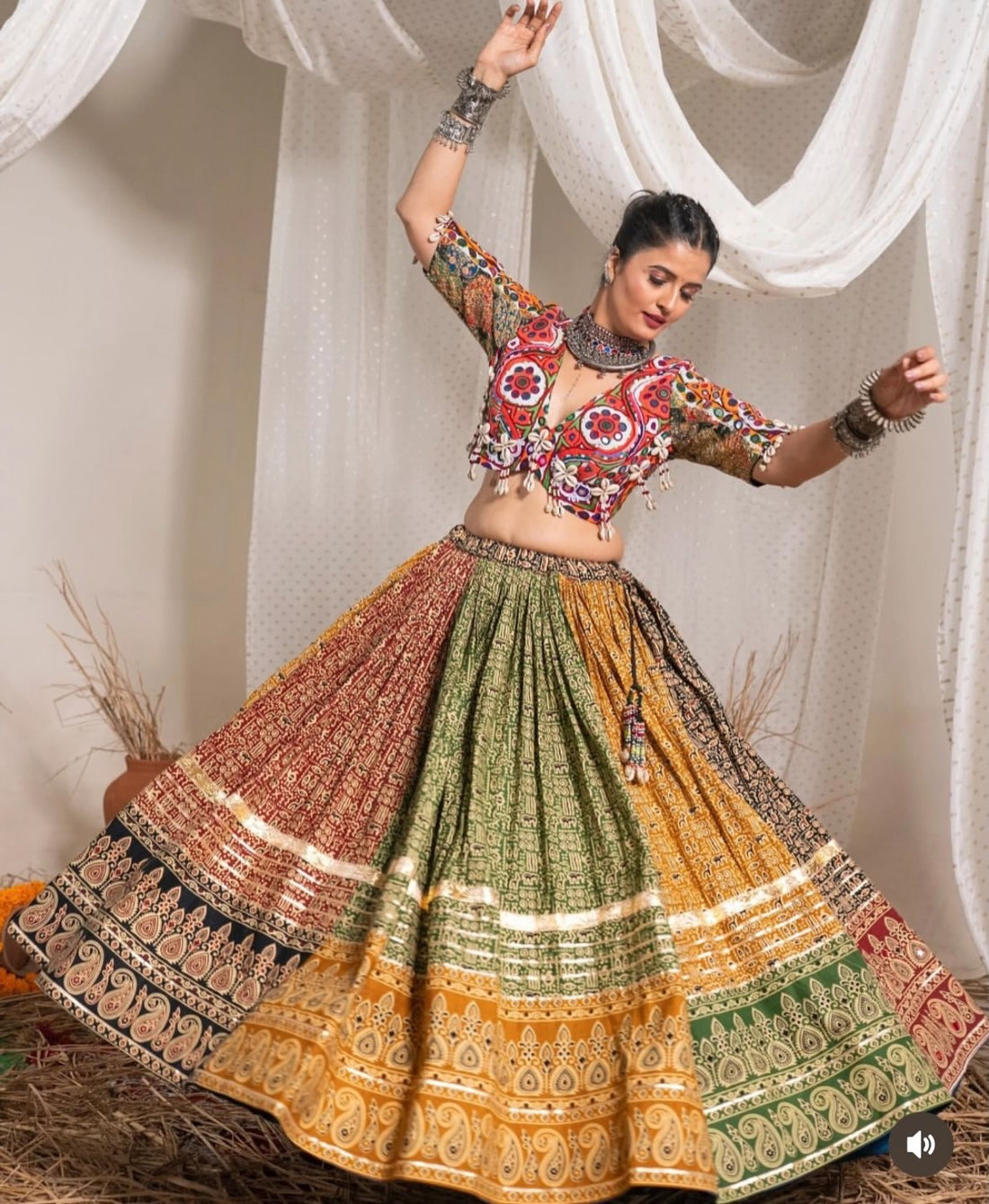 Rangdhara Folk Print Lehenga Choli