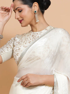 zari lace border saree