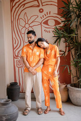 Orange Summer Spring Dress Set