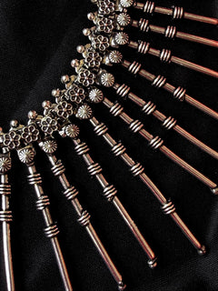 Oxidized Silver Trendy Statement Necklace