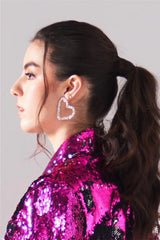 Daring Sweethearts Silver Glass Chain Earrings