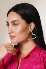 Daring Sweethearts Silver Glass Chain Earrings