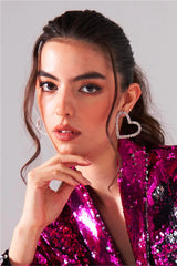 Daring Sweethearts Silver Glass Chain Earrings