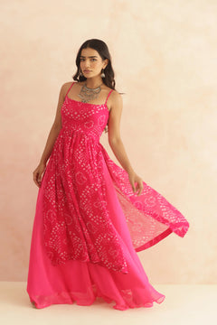 Royal Amethyst Bandhani Georgette Kurta Set