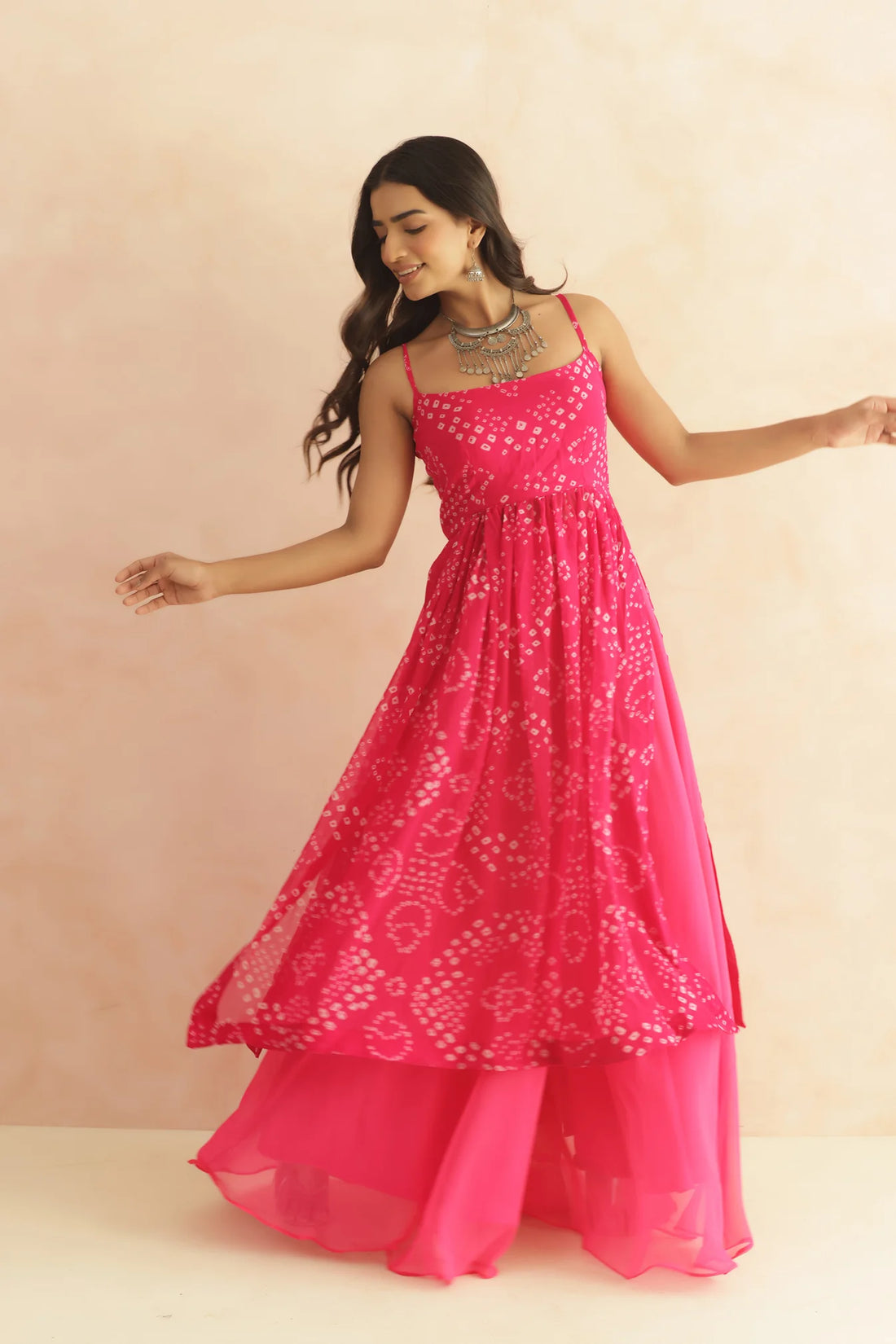 Royal Amethyst Bandhani Georgette Kurta Set