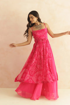 Royal Amethyst Bandhani Georgette Kurta Set