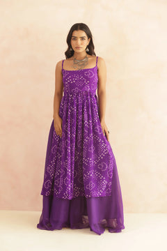 Royal Amethyst Bandhani Georgette Kurta Set