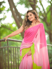 Pink Pari Pure Mul Cotton Saree