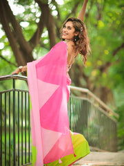 Pink Pari Pure Mul Cotton Saree