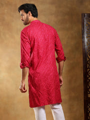 Pink Leheriya Kurta