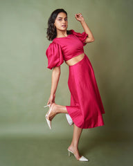 Pink dress with cutouts